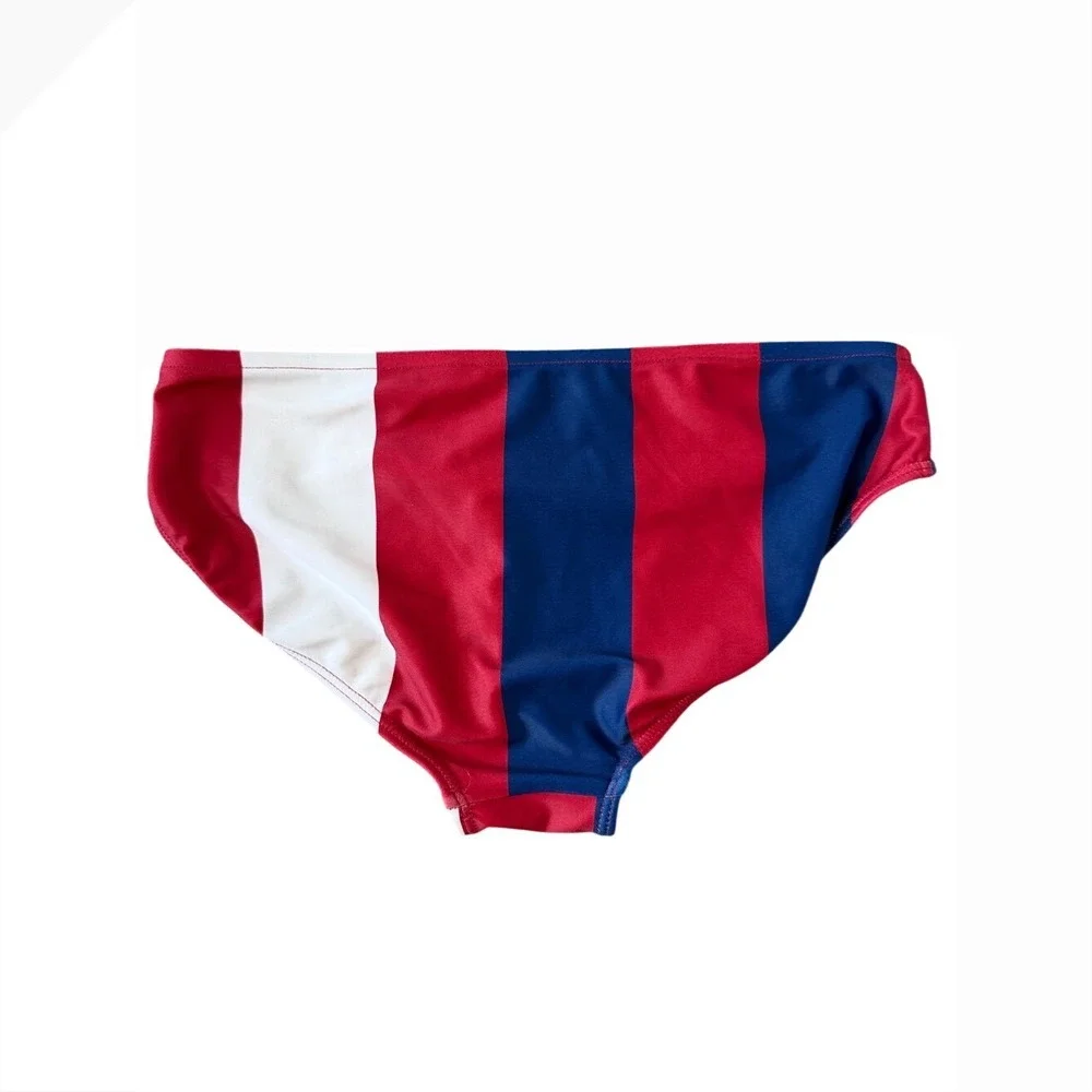 Albion Fit Bikini Bottom XS Red White Blue Colorblock Patriotic Swimwear
